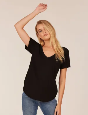V-Neck Jersey Tee, Black