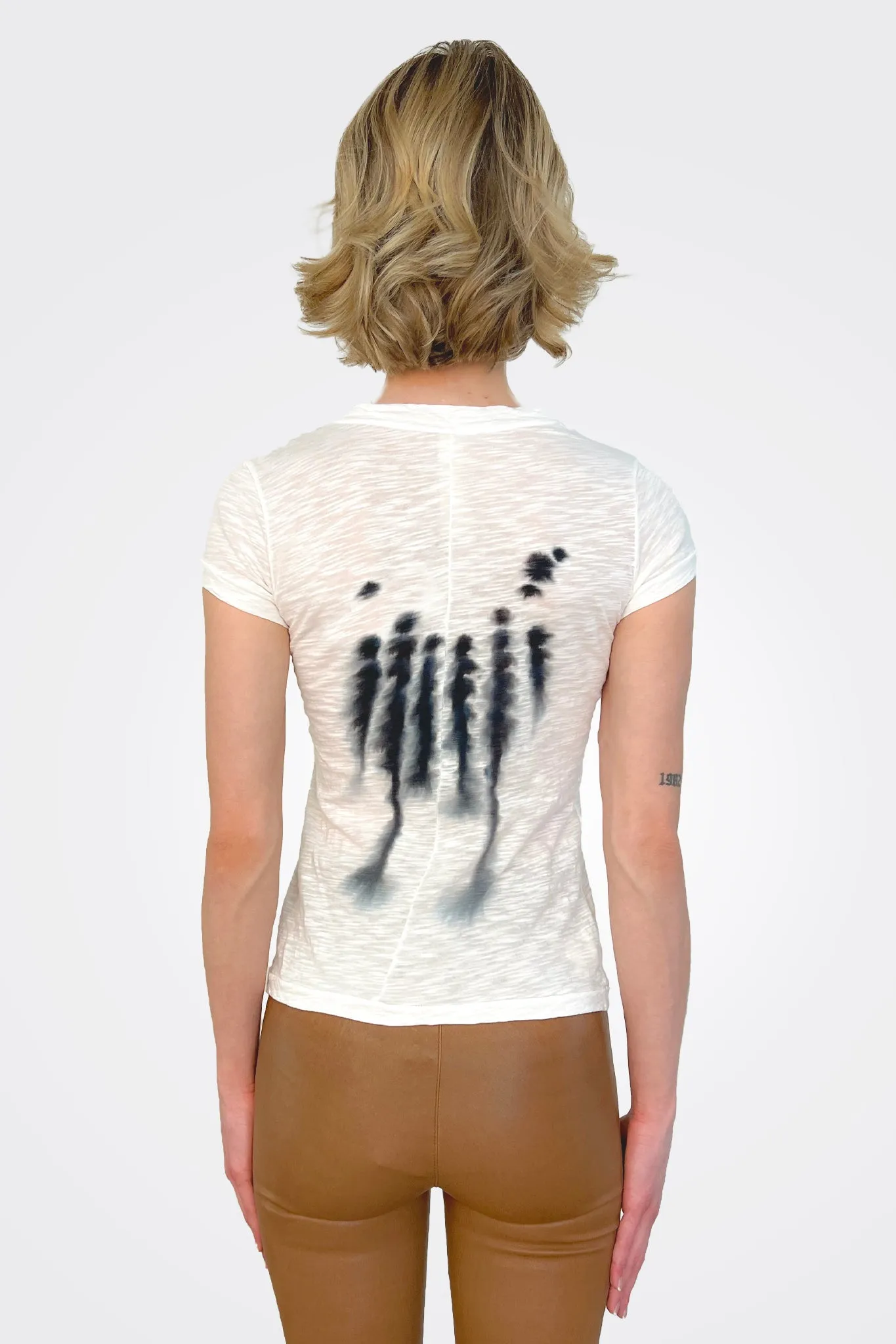V Neck Short Sleeve Top - Mineral Black