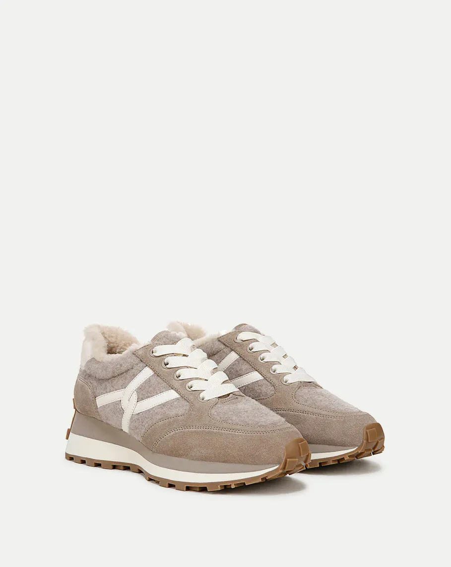 Valentina Shearling Sneaker Cobblestone