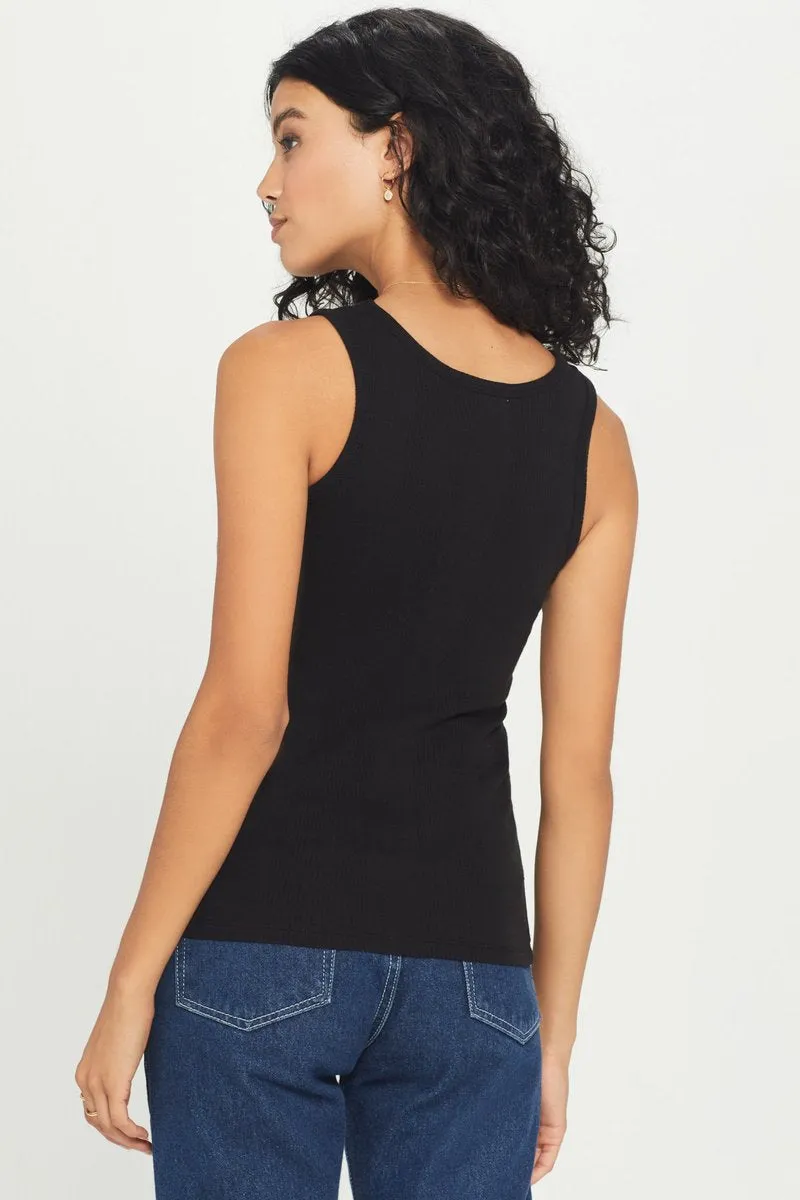 Variegated Rib Tank - Black