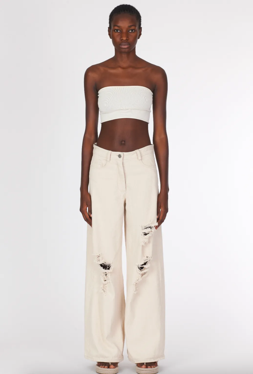 Viscose Bandeau Bra - White