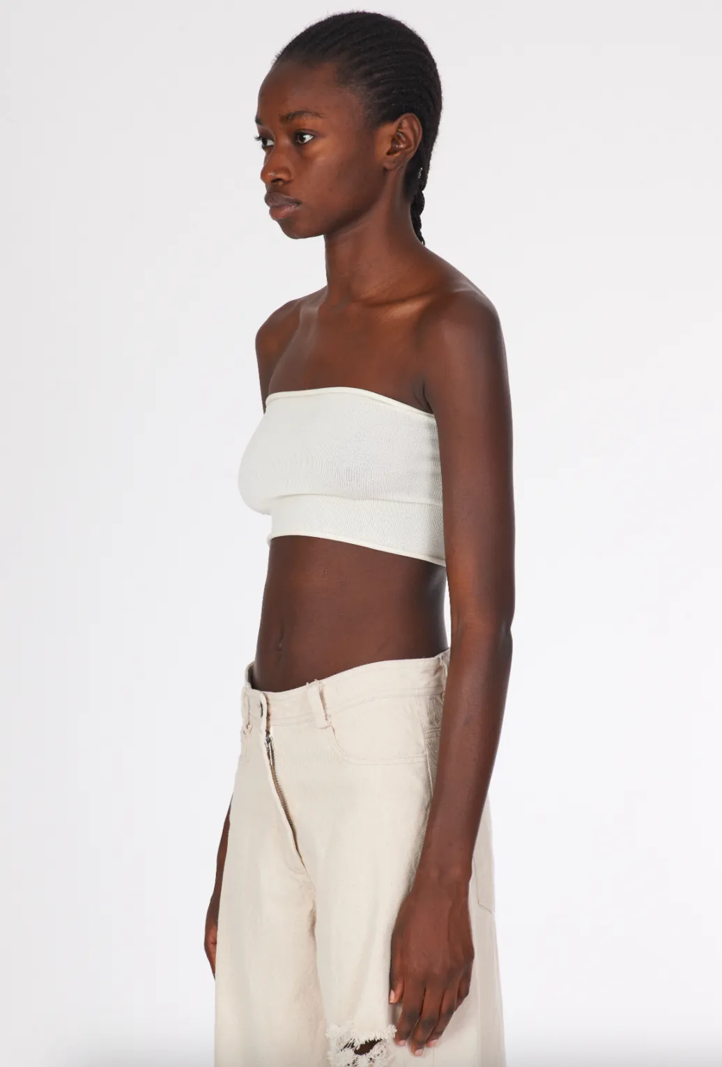 Viscose Bandeau Bra - White