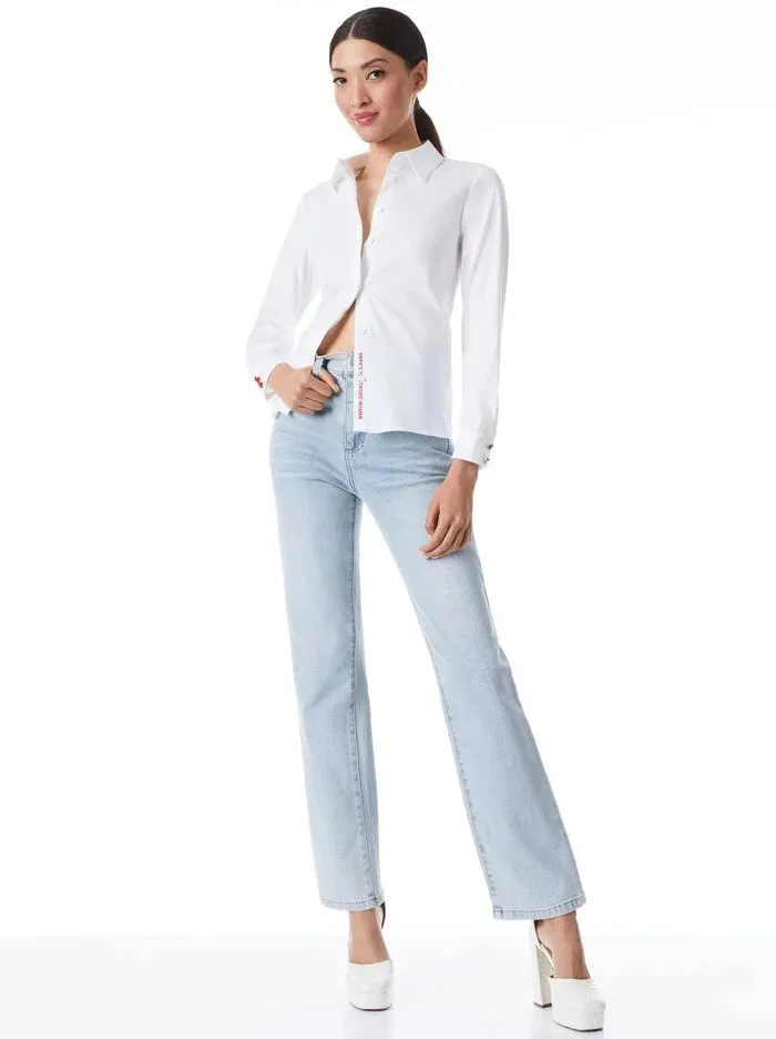 Willa Placket Top - White
