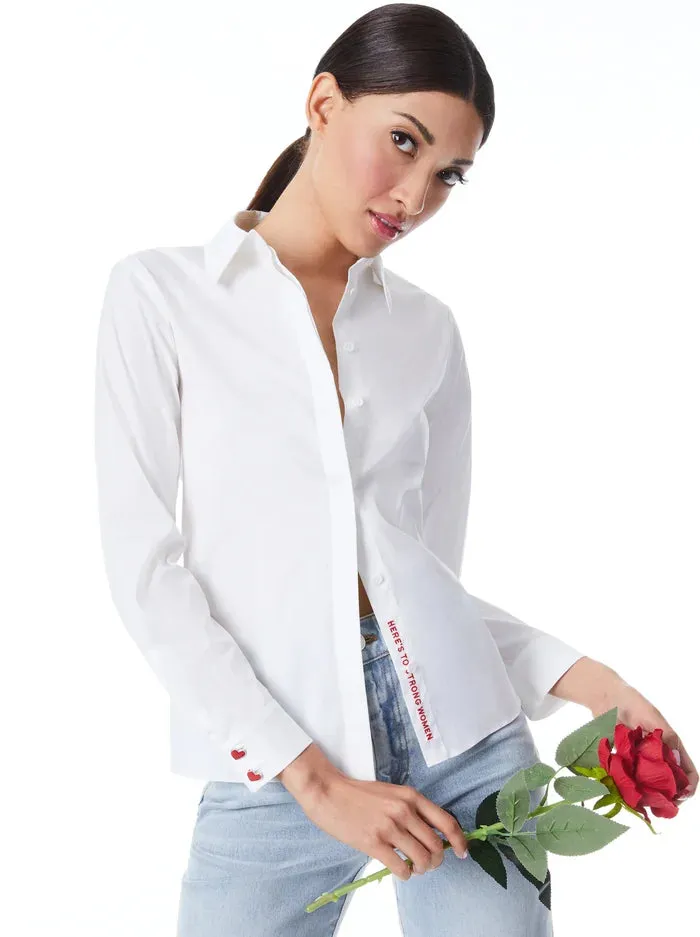 Willa Placket Top - White
