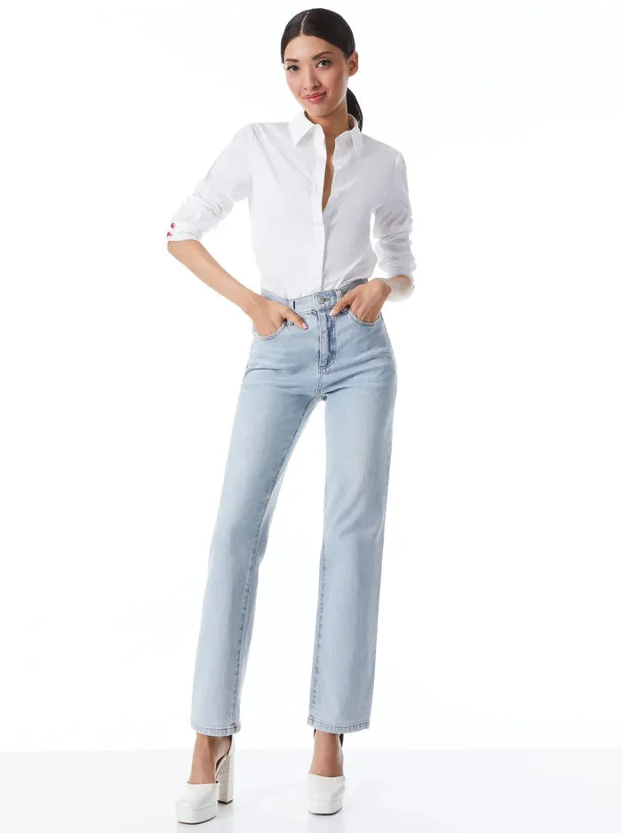 Willa Placket Top - White