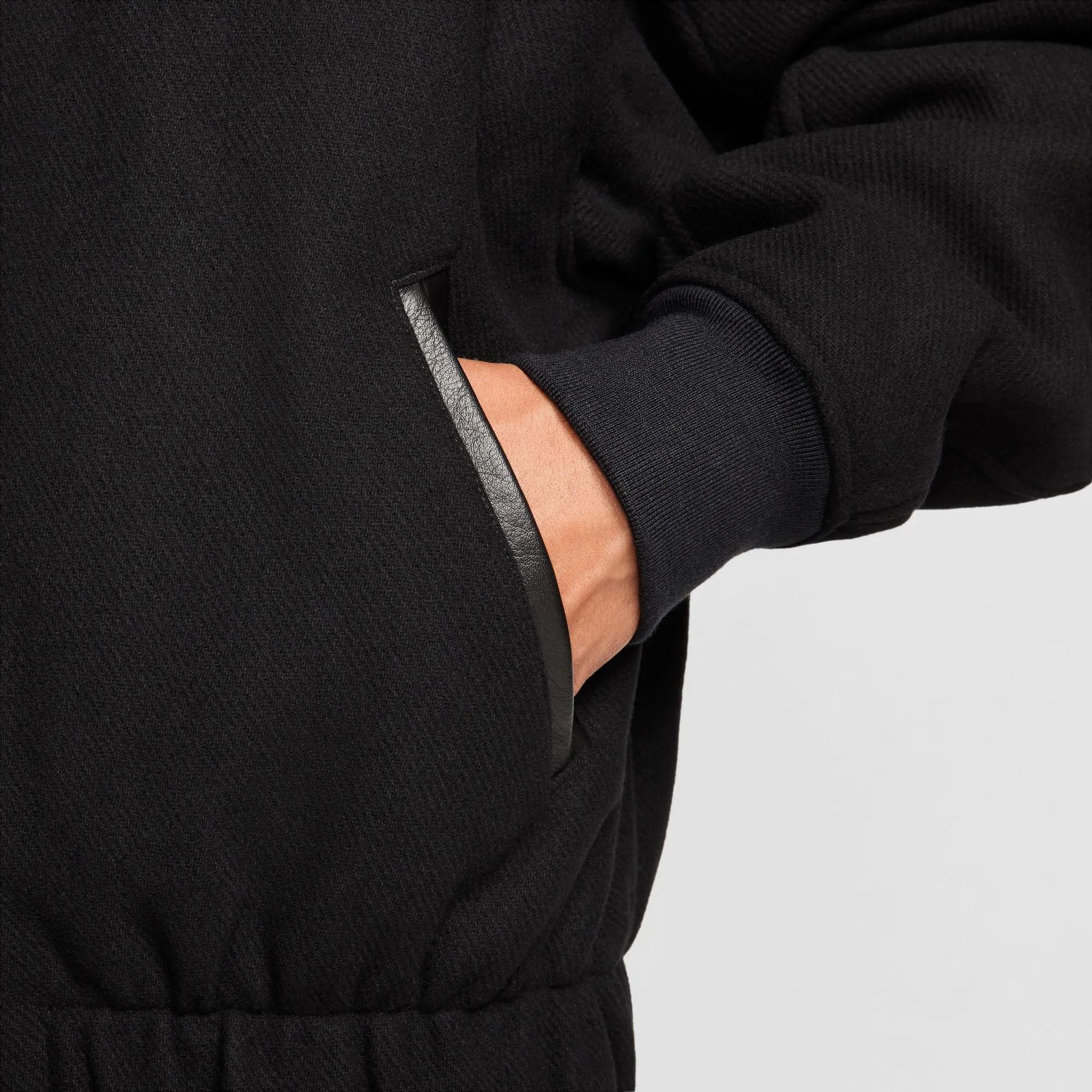 WOOL VARSITY JACKET BLACK
