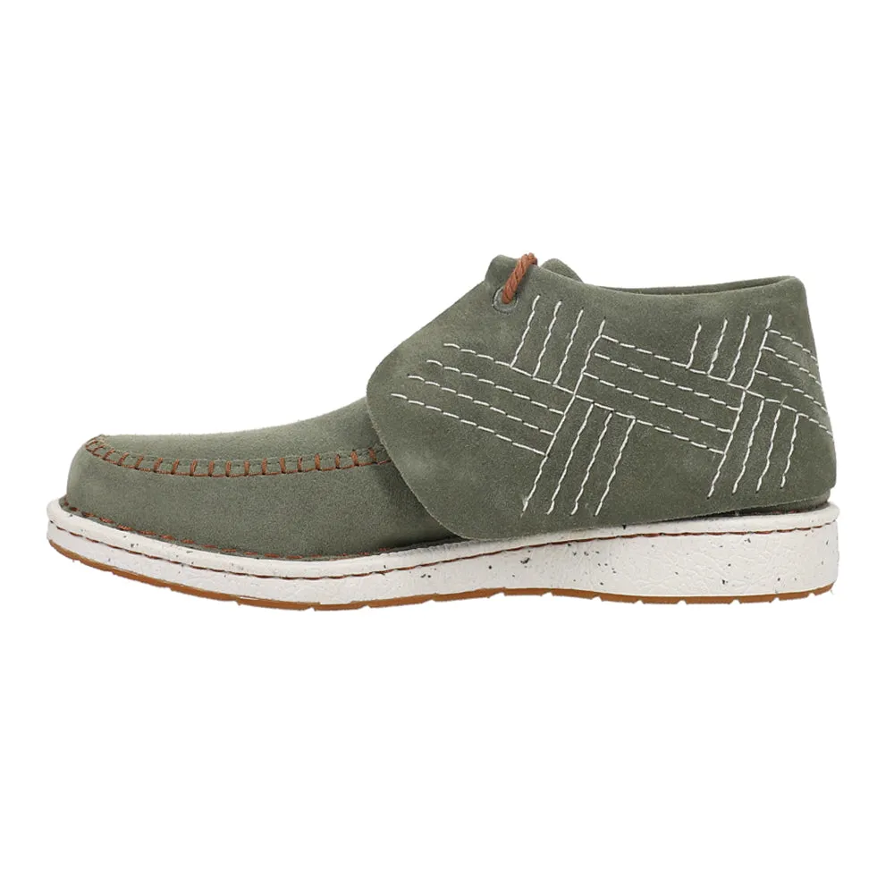 Zila Embroidered Round Toe Moccasin Booties
