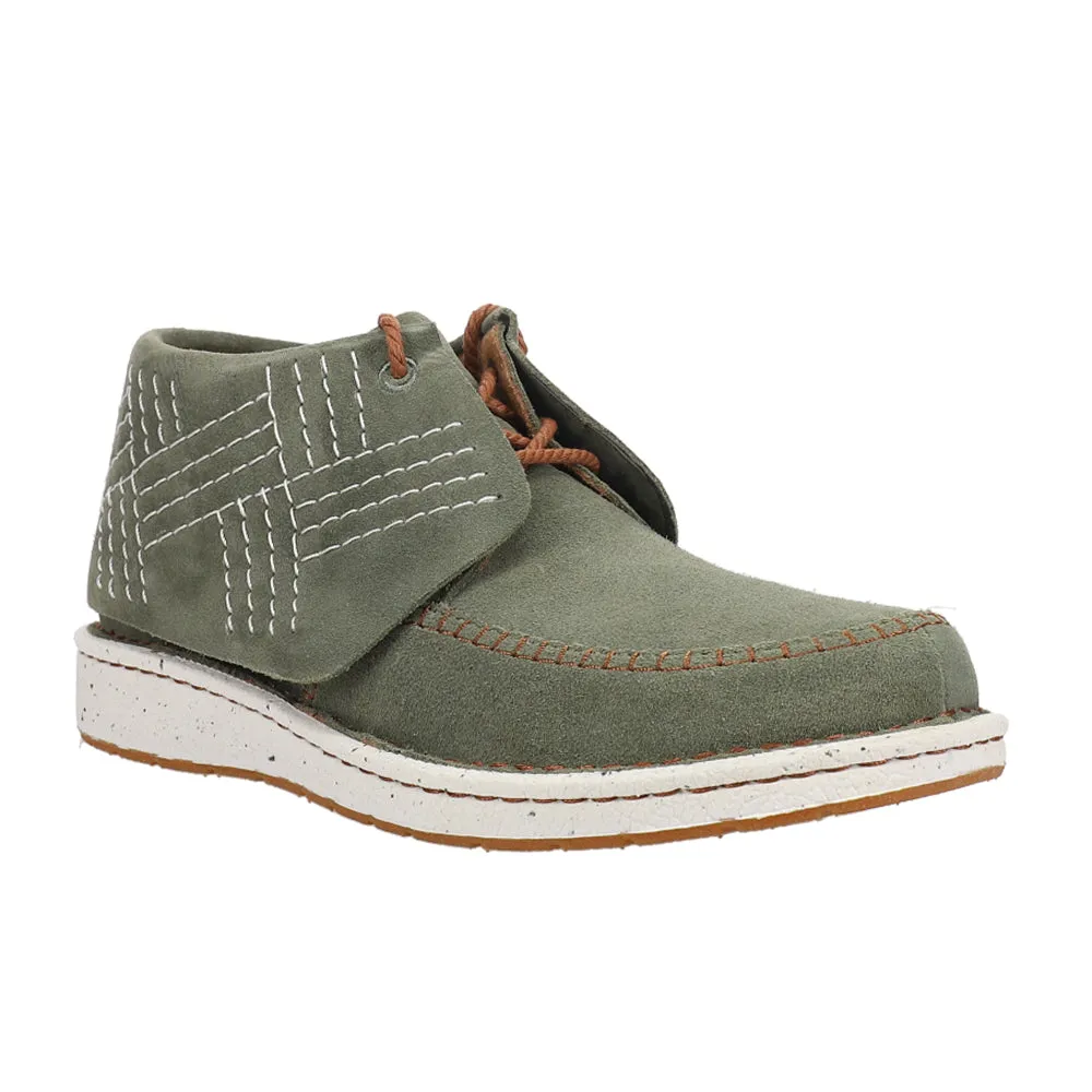 Zila Embroidered Round Toe Moccasin Booties