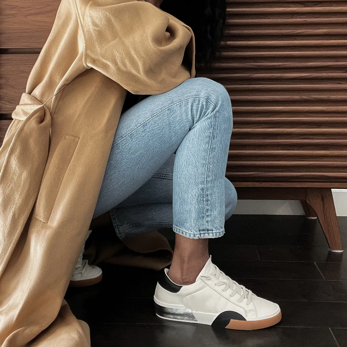 ZINA SNEAKERS WHITE BLACK LEATHER - re:vita
